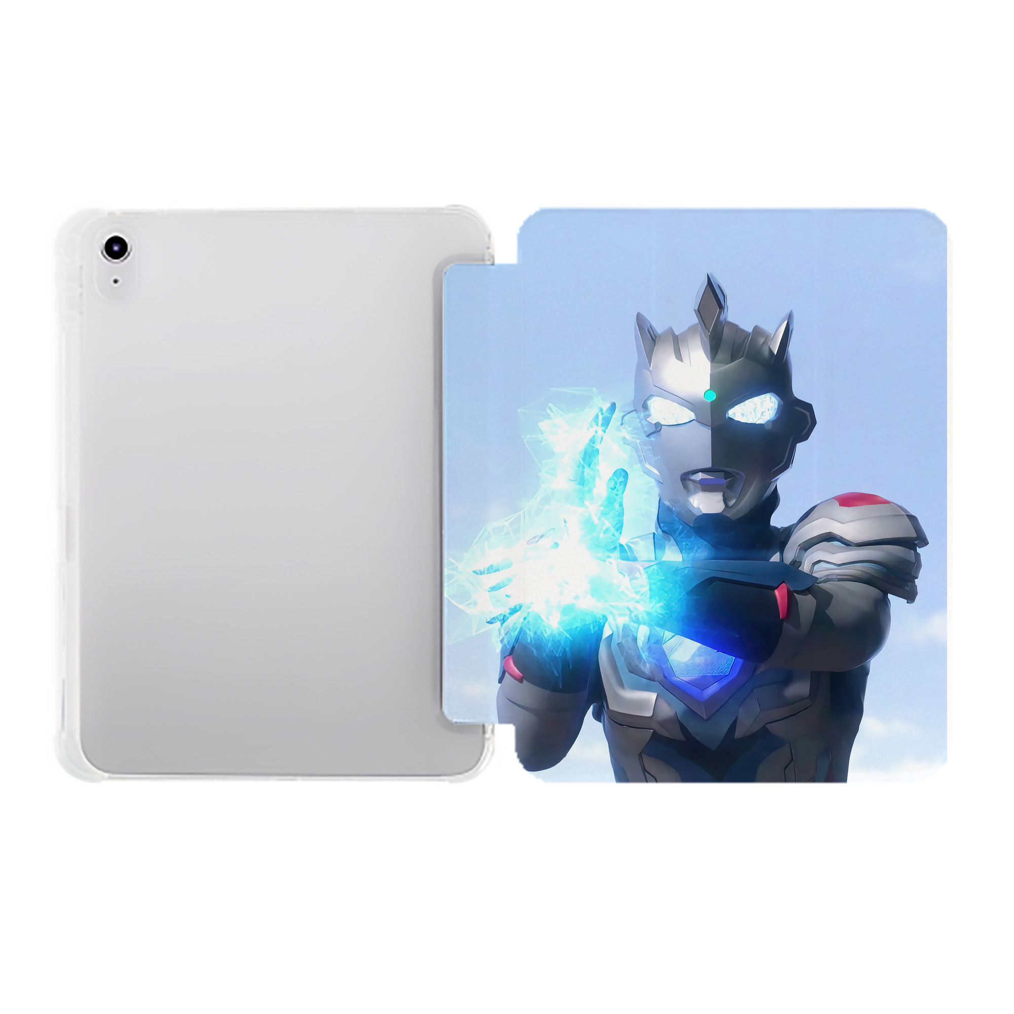 （画像用） ウルトラマン Ultraman IPad ケース ペン収納付き 三つ折りスタンド PUレザー×シリコン 対応機種9.5/10.5/10.9インチ
